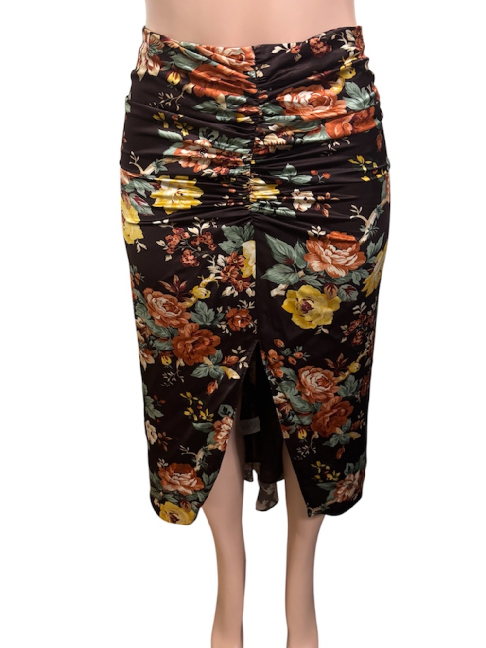 VERONICA BEARD Women’s Pixie Floral Ruched Silk Midi Skirt - Picture 4 of 16